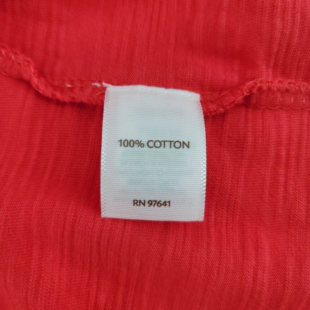 J. Jill Red Slub Cotton Long Sleeve V Neck Button Front Tunic Top XL - Picture 8 of 11